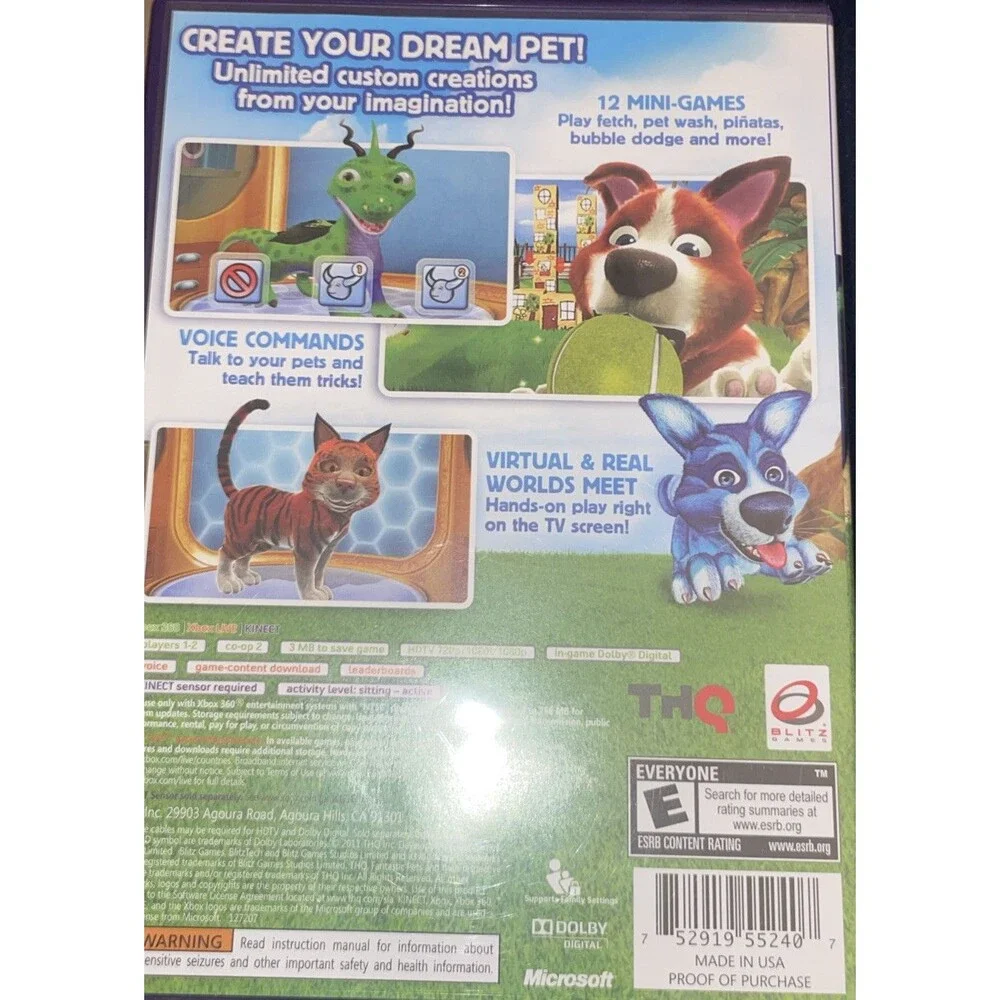 Microsoft XBox 360 Video Game Fantastic Pets Kinect Rated E FAST SHIPPING